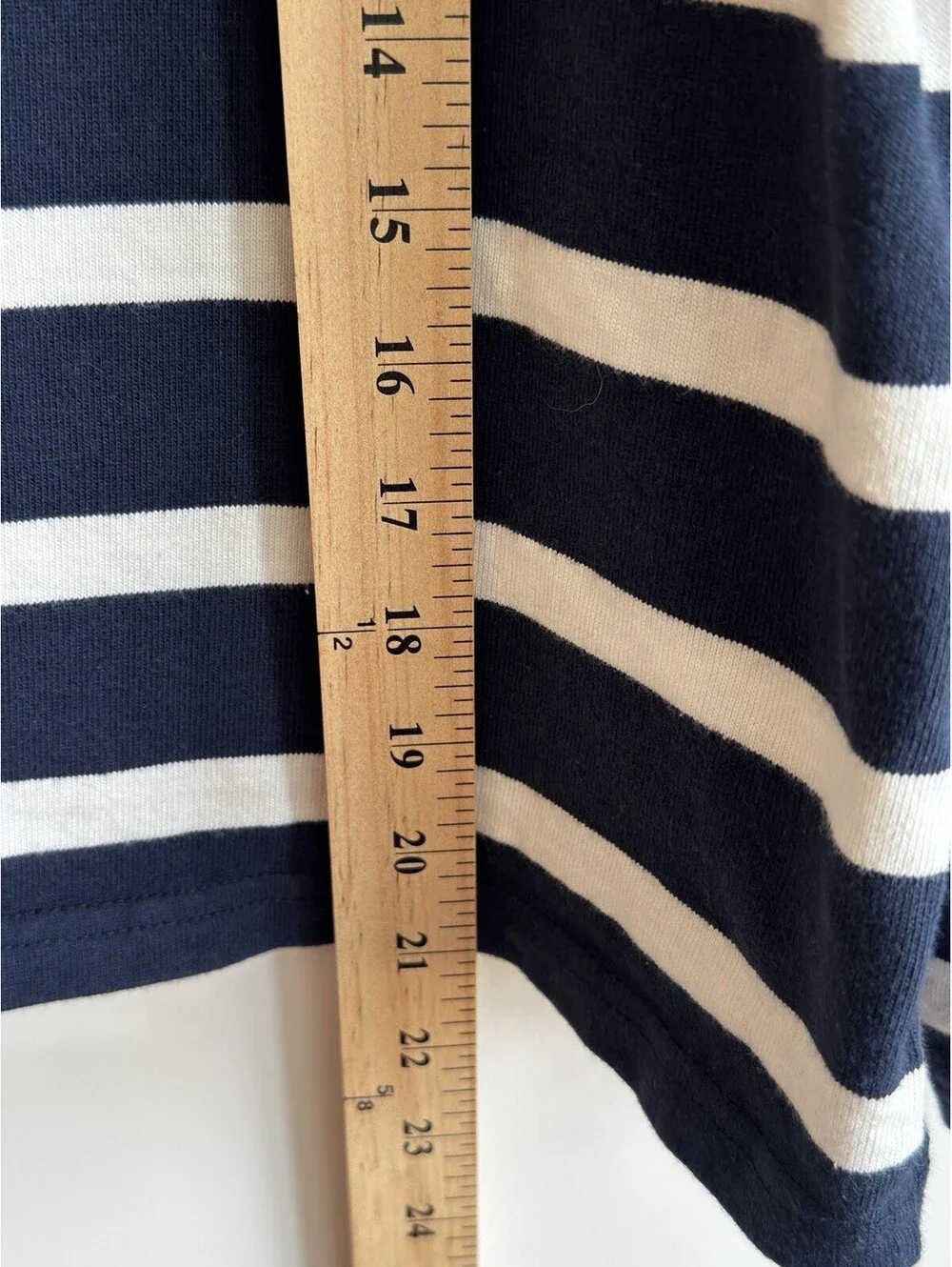 J.Crew Mariner Cloth Boatneck Top Navy White Stripe Long Sleeve Cotton L